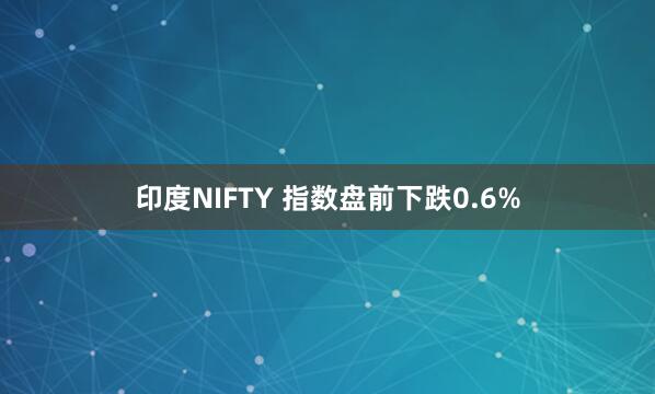 印度NIFTY 指数盘前下跌0.6%