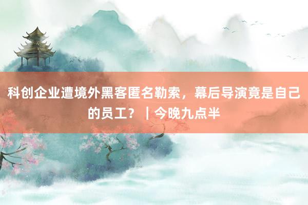 科创企业遭境外黑客匿名勒索，幕后导演竟是自己的员工？｜今晚九点半