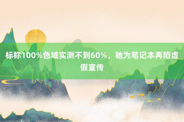 标称100%色域实测不到60%，驰为笔记本再陷虚假宣传