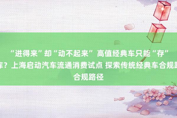 “进得来”却“动不起来” 高值经典车只能“存”仓库？上海启动汽车流通消费试点 探索传统经典车合规路径