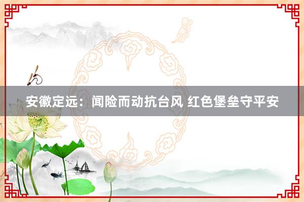安徽定远：闻险而动抗台风 红色堡垒守平安