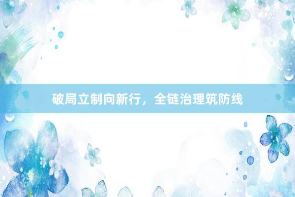 破局立制向新行，全链治理筑防线