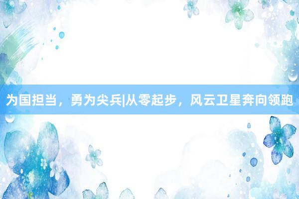 为国担当，勇为尖兵|从零起步，风云卫星奔向领跑