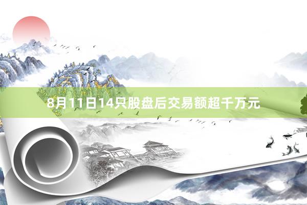 8月11日14只股盘后交易额超千万元