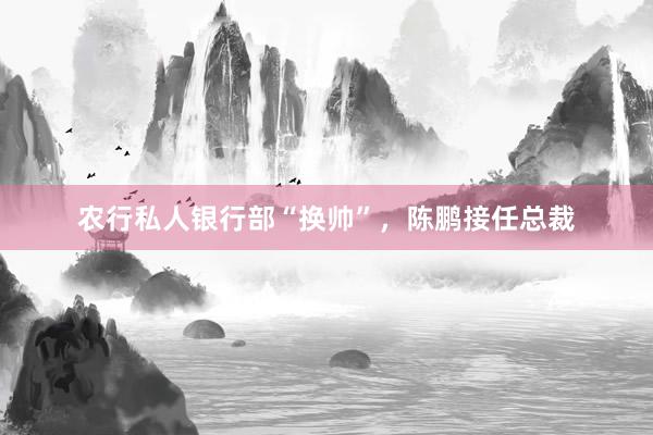 农行私人银行部“换帅”，陈鹏接任总裁