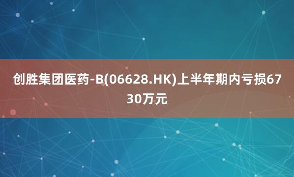 创胜集团医药-B(06628.HK)上半年期内亏损6730万元