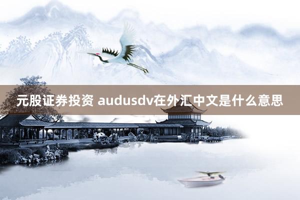 元股证券投资 audusdv在外汇中文是什么意思