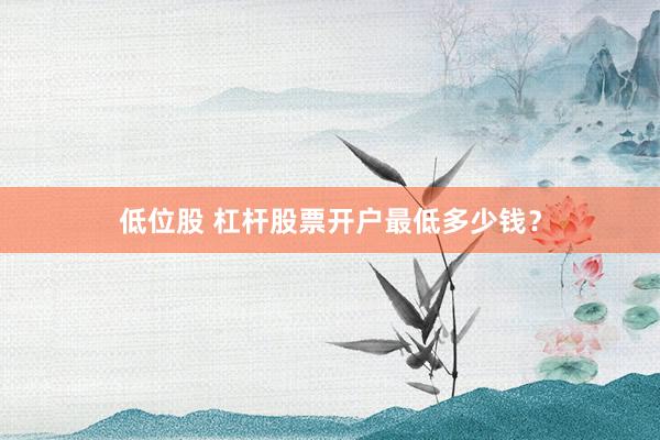 低位股 杠杆股票开户最低多少钱？