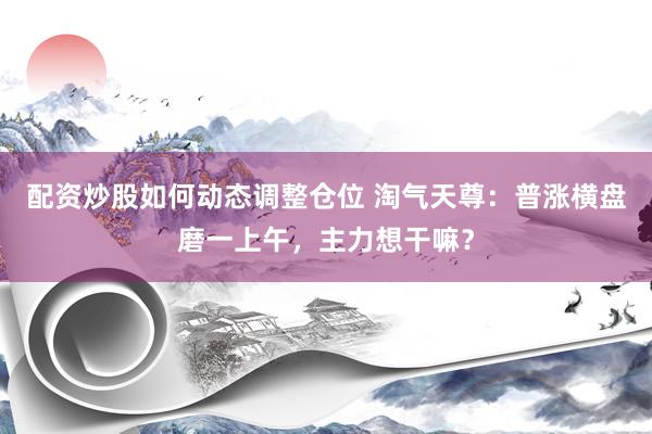 配资炒股如何动态调整仓位 淘气天尊：普涨横盘磨一上午，主力想干嘛？