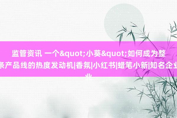监管资讯 一个"小葵"如何成为整条产品线的热度发动机|香氛|小红书|蜡笔小新|知名企业