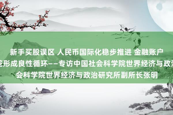 新手买股误区 人民币国际化稳步推进 金融账户输出与经常账户回笼形成良性循环——专访中国社会科学院世界经济与政治研究所副所长张明