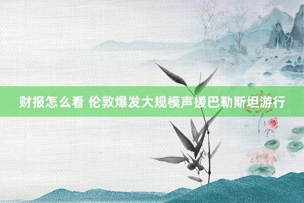 财报怎么看 伦敦爆发大规模声援巴勒斯坦游行